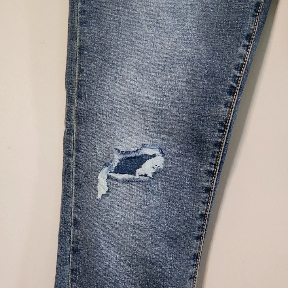 Old Navy boy sz 14 Karate Slim Jeans adjustable waist distressed New